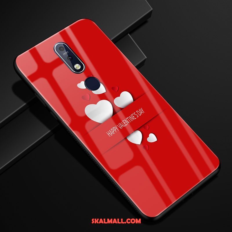 Nokia 7.1 Skal Tråd Fallskydd Röd Glas Mobil Telefon Online
