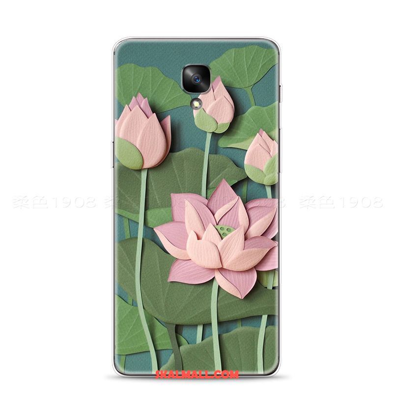 Oneplus 3t Skal Kinesisk Stil Mobil Telefon Grön Tredimensionell Blommor På Nätet