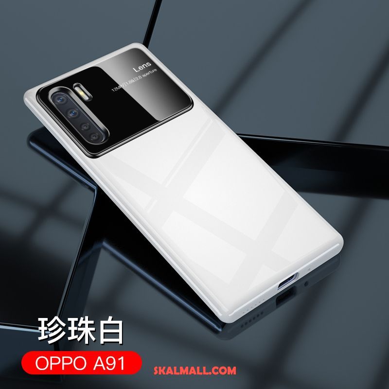 Oppo A91 Skal Mobil Telefon Slim Glas Kreativa Net Red Billigt