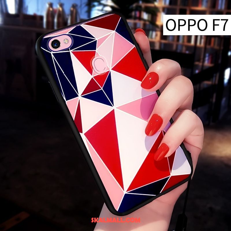 Oppo F7 Skal Silikon Kreativa Mobil Telefon Diamantform Mörkblå Online
