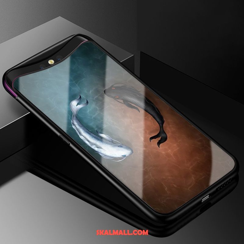 Oppo Find X Skal Silikon Kreativa Vacker Mörkblå Mobil Telefon Fodral Billigt