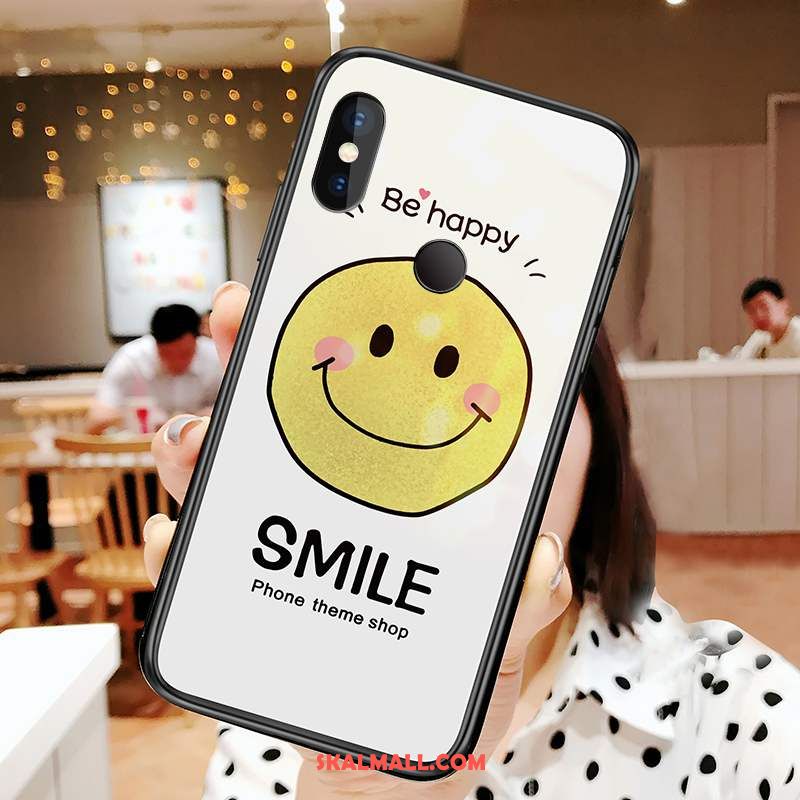 Redmi Note 6 Pro Skal Smiley Röd Härdat Glas Liten Svart Rea