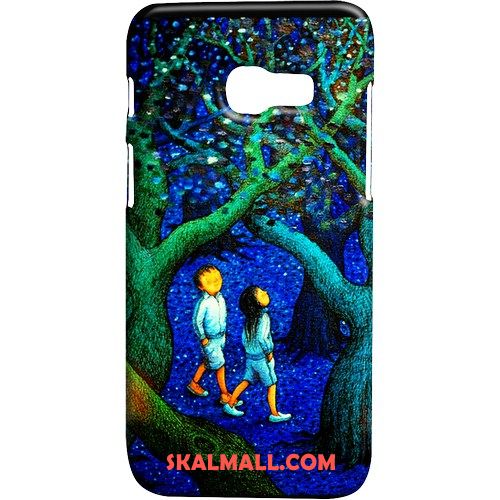 Samsung Galaxy A3 2017 Skal Grön Stjärna Nubuck Mobil Telefon Skydd Fodral Rea