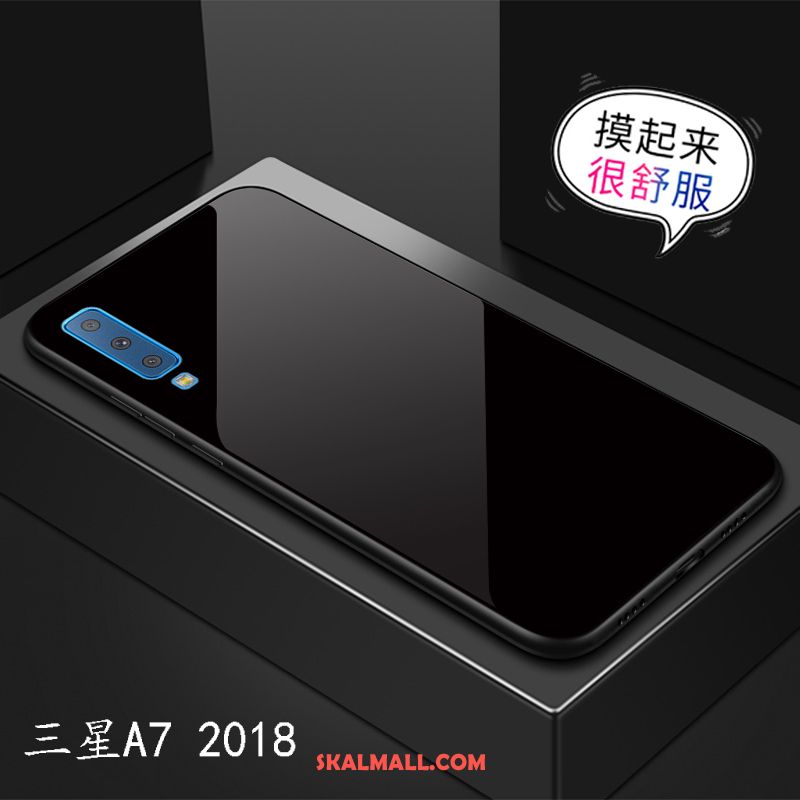 Samsung Galaxy A7 2018 Skal Blå Mobil Telefon Solid Färg Trend Varumärke Spegel Köpa