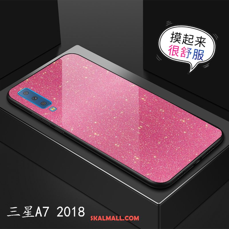 Samsung Galaxy A7 2018 Skal Blå Mobil Telefon Solid Färg Trend Varumärke Spegel Köpa