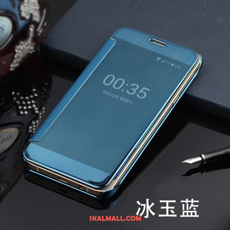 Samsung Galaxy A7 2018 Skal Spegel Mobil Telefon Täcka Läderfodral Stjärna Rea