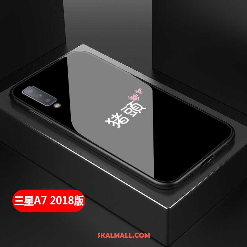 Samsung Galaxy A7 2018 Skal Vacker Mobil Telefon Glas Skydd Mjuk Billigt