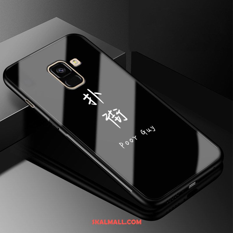 Samsung Galaxy A8 2018 Skal Röd Trend Mobil Telefon Enkel Härdat Glas Fodral Butik
