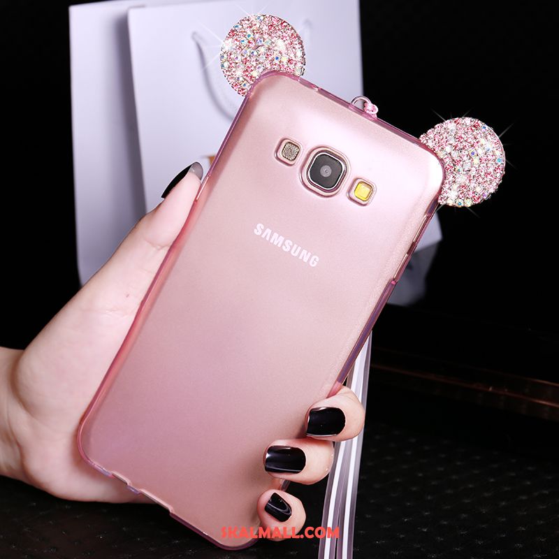 Samsung Galaxy A8 Skal Silikon Med Strass Skydd Tecknat Rosa Rea