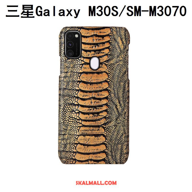 Samsung Galaxy M30s Skal Bakre Omslag Mobil Telefon Äkta Läder Lyxiga Fallskydd Billigt
