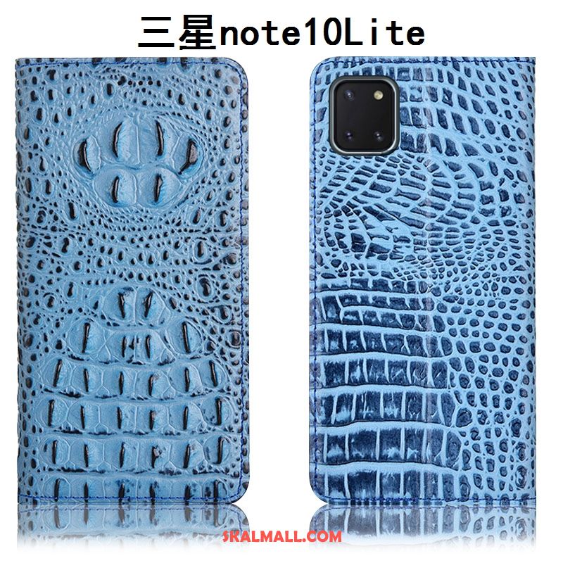 Samsung Galaxy Note 10 Lite Skal Täcka Mobil Telefon Svart Mönster Läderfodral Billigt