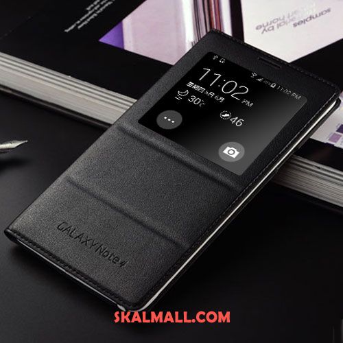 Samsung Galaxy Note 4 Skal Fallskydd Stjärna Läderfodral Clamshell Mobil Telefon Billigt