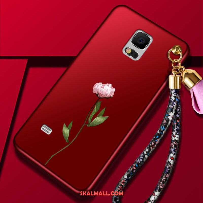 Samsung Galaxy Note 4 Skal Hängsmycken Fallskydd All Inclusive Röd Mjuk Till Salu