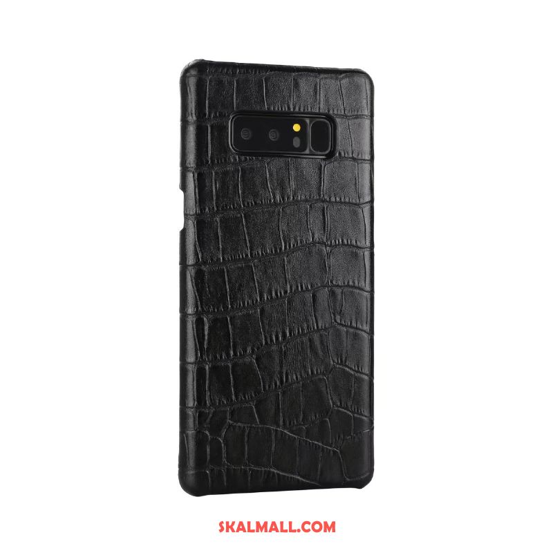 Samsung Galaxy Note 8 Skal Äkta Läder Läderfodral Lyxiga Stjärna Skydd Billig