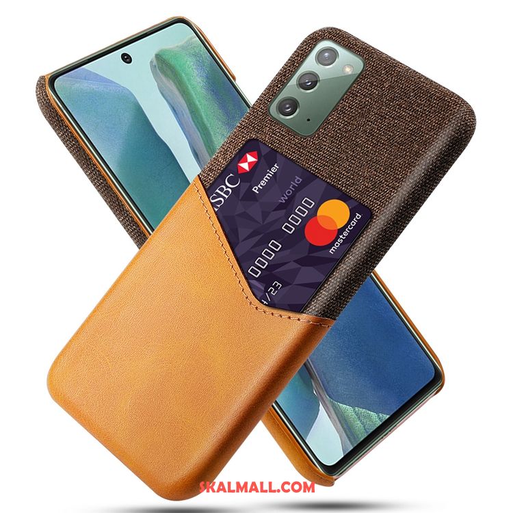 Samsung Galaxy Note20 Skal Fallskydd Nubuck Kort Väska Röd Till Salu