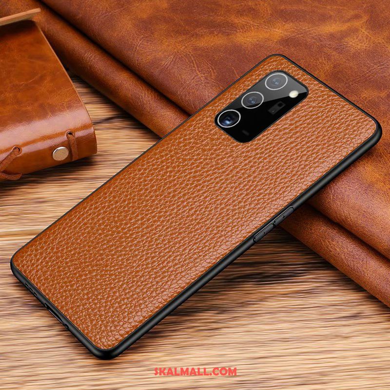 Samsung Galaxy Note20 Skal Äkta Läder All Inclusive Bakre Omslag Mobil Telefon Läderfodral Till Salu