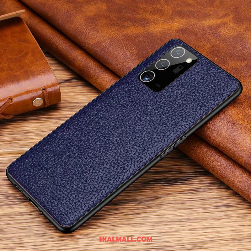 Samsung Galaxy Note20 Ultra Skal Bakre Omslag Läderfodral Äkta Läder All Inclusive Stjärna Till Salu