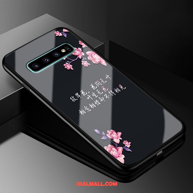 Samsung Galaxy S10 Skal Rosa Fallskydd Mobil Telefon Glas Hård Fodral Billig