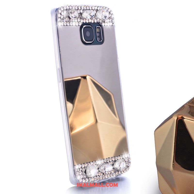 Samsung Galaxy S6 Edge Skal Mobil Telefon Silikon Stjärna Spegel Silver Till Salu