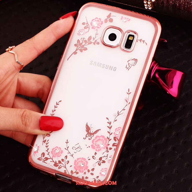 Samsung Galaxy S6 Edge Skal Silikon Ring Mobil Telefon Stjärna Rosa Fodral Rea