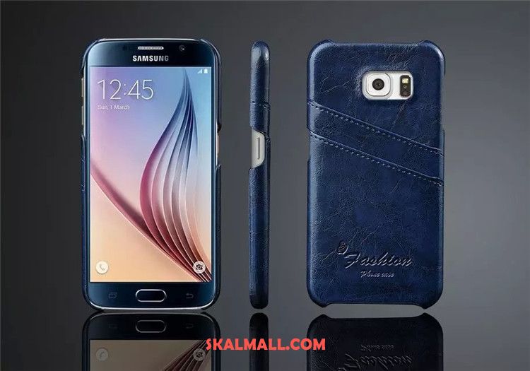 Samsung Galaxy S6 Skal Äkta Läder Mobil Telefon Stjärna Läderfodral Clamshell Fodral Till Salu