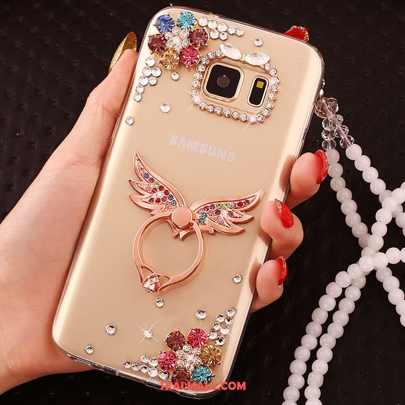 Samsung Galaxy S7 Edge Skal Skydd Hängsmycken Hängande Nacke Rosa Stjärna Rea