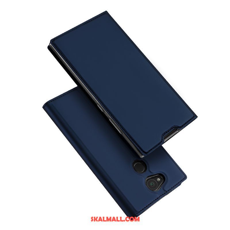 Sony Xperia L2 Skal Täcka Mobil Telefon Skydd Guld Läderfodral Billig