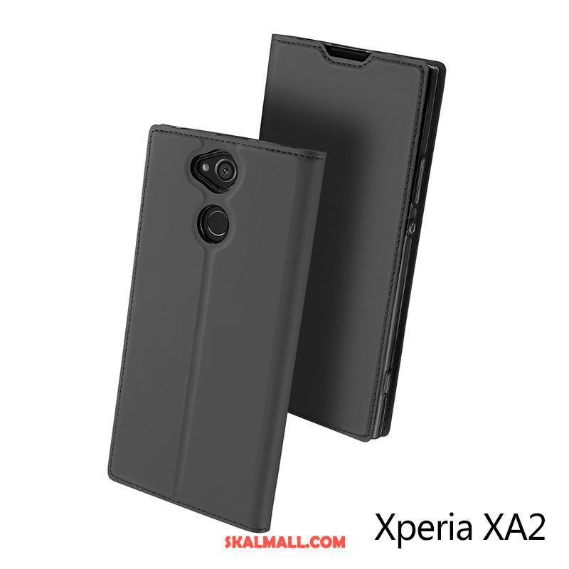 Sony Xperia Xa2 Skal Guld Läderfodral Skydd Trend Fallskydd Till Salu