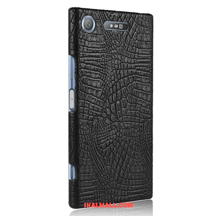 Sony Xperia Xz1 Skal Svart Krokodilmönster Skydd Mobil Telefon Retro Köpa