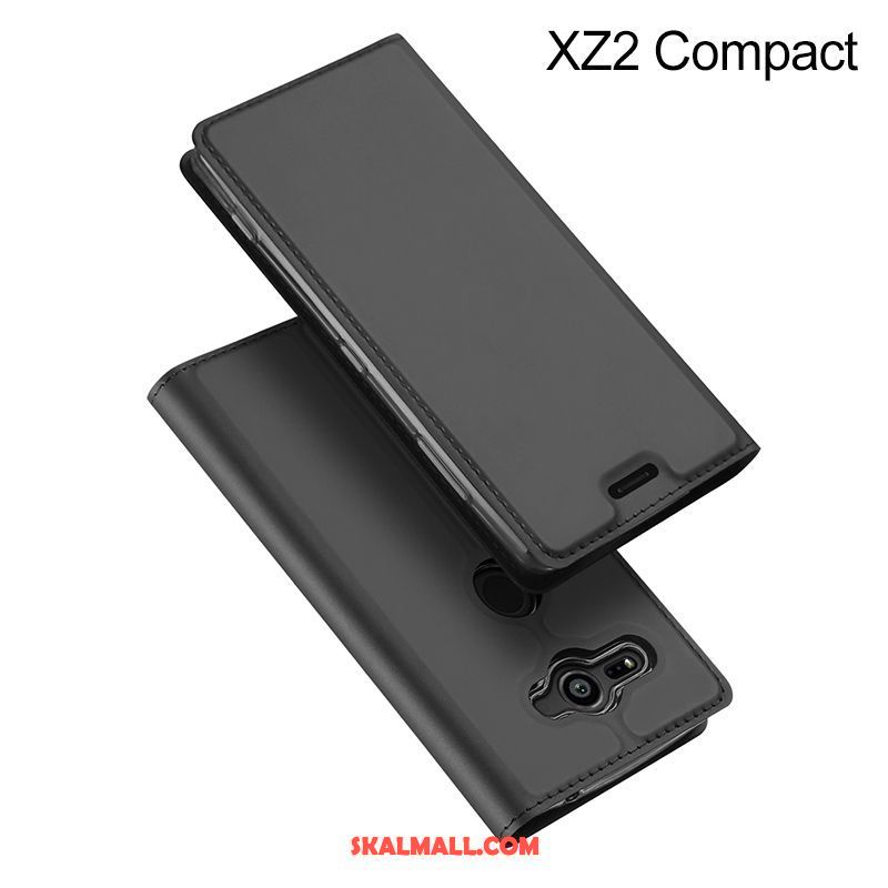 Sony Xperia Xz2 Compact Skal Läderfodral Business Mörkblå Skydd Mobil Telefon Fodral Online