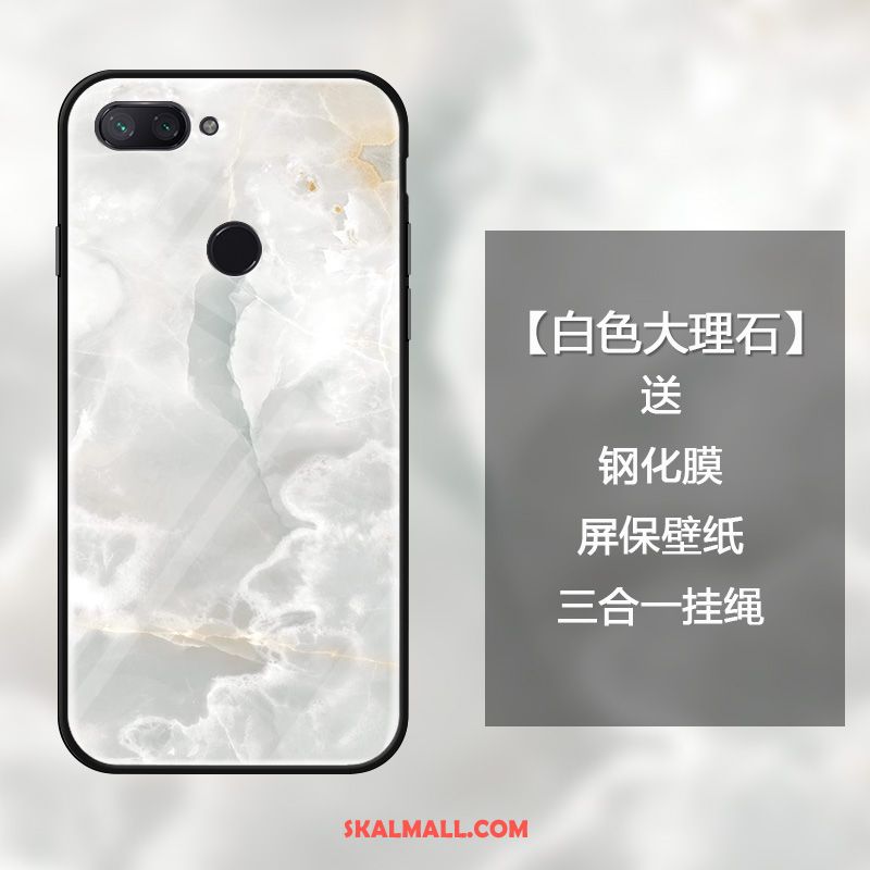 Xiaomi Mi 8 Lite Skal Hängsmycken Enkel Glas Vit Mode Fodral På Nätet