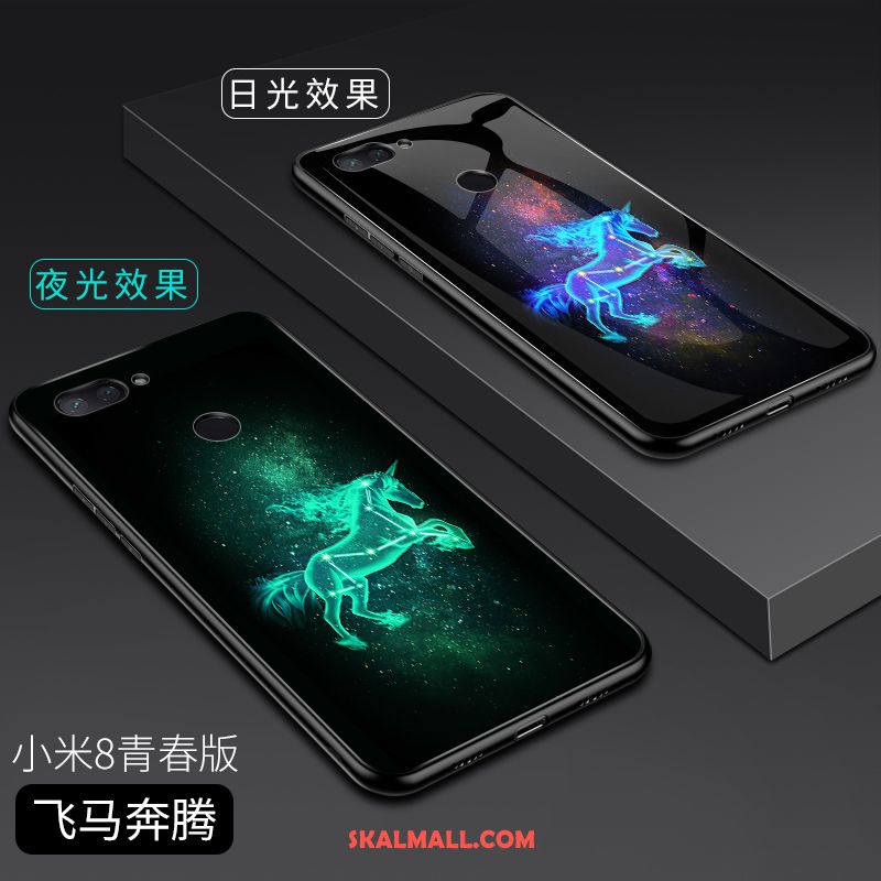 Xiaomi Mi 8 Lite Skal Transparent Personlighet Hård Glas Liten Billigt