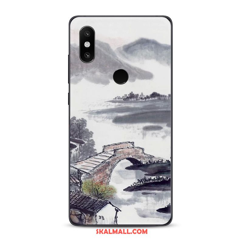 Xiaomi Mi 8 Se Skal Konst Kinesisk Stil Grå Bläck Målning Mobil Telefon Fodral Billigt