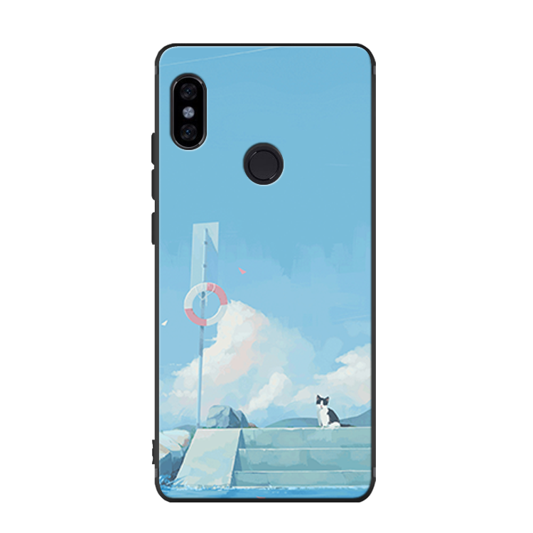 Xiaomi Mi 8 Skal Svart Mobil Telefon Silikon Blå Liten Rea
