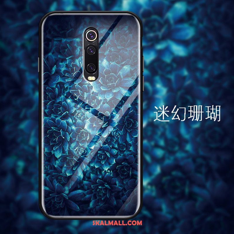 Xiaomi Mi 9t Skal Stor Glas Enkel Kyla Röd Fodral Billigt