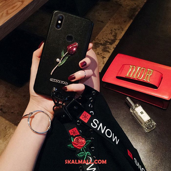 Xiaomi Mi A2 Skal Mjuk Röd Rose Silikon Hängande Nacke Fodral Billigt