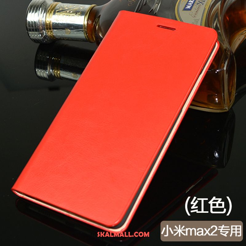 Xiaomi Mi Max 2 Skal Täcka Mobil Telefon Fallskydd Äkta Läder Guld Butik