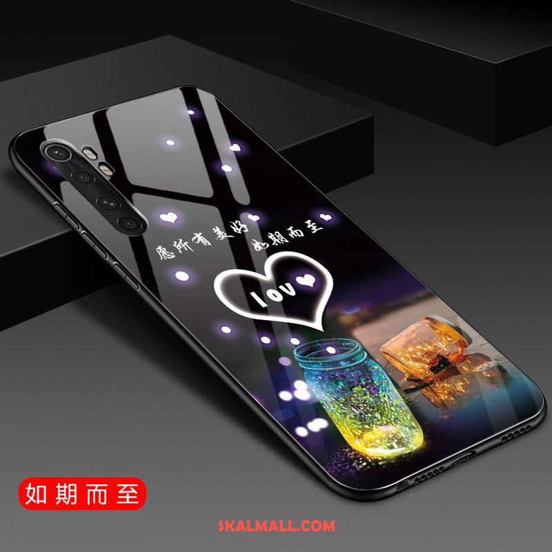Xiaomi Mi Note 10 Lite Skal Hård Blå Silikon Glas Skydd Butik