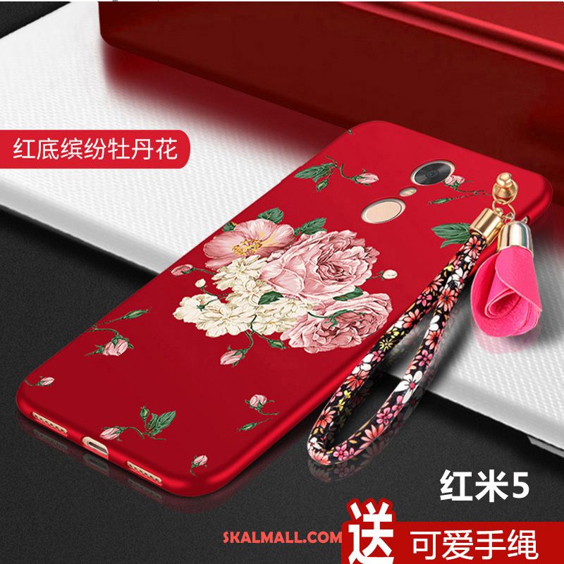 Xiaomi Redmi 5 Skal Härdning Röd Nubuck Trend Mjuk Fodral Till Salu