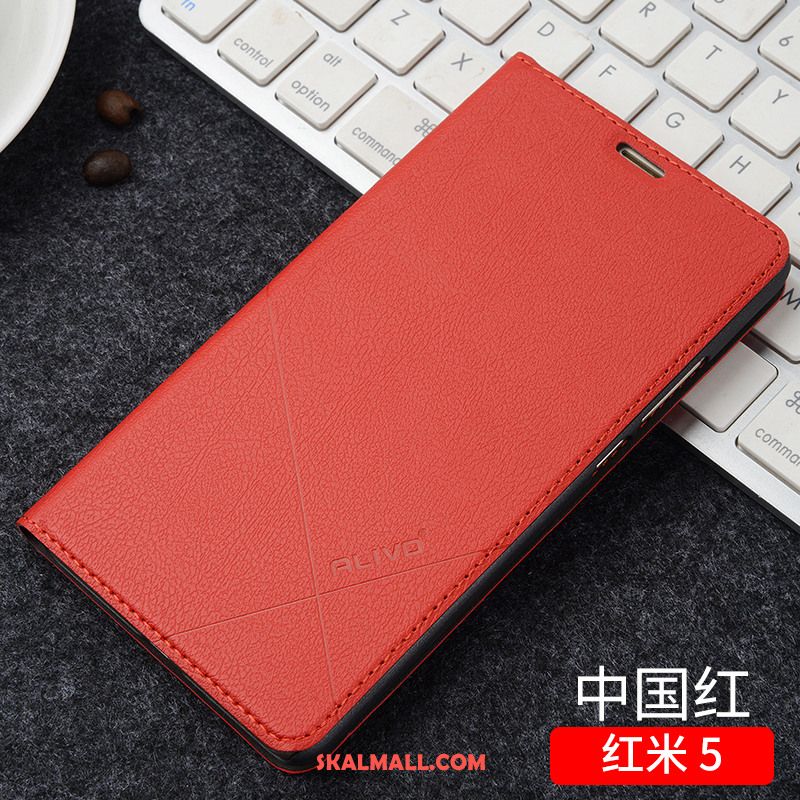 Xiaomi Redmi 5 Skal Röd Liten Mobil Telefon Svart Läderfodral Köpa