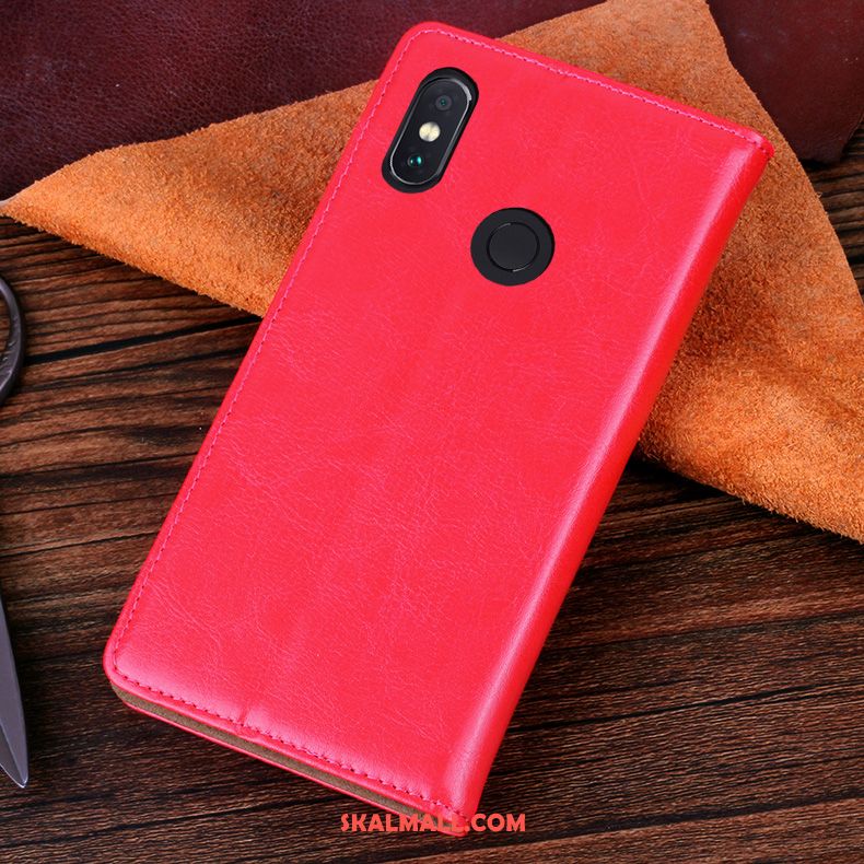 Xiaomi Redmi Note 5 Skal Business Läder Fallskydd Silikon Röd Online