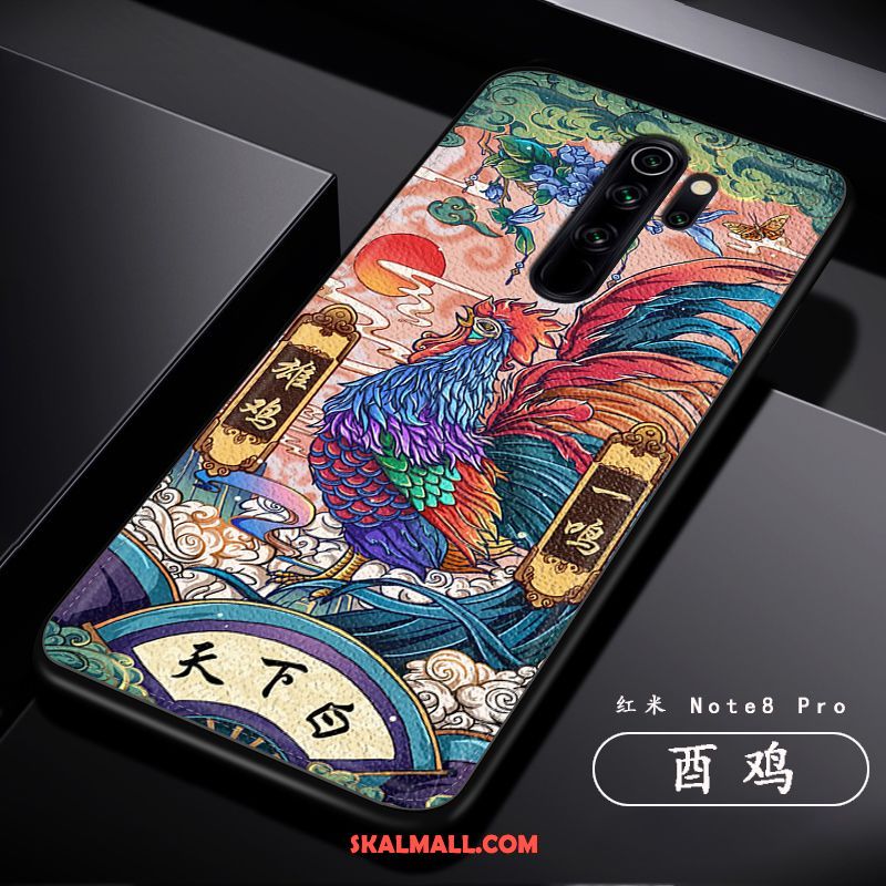 Xiaomi Redmi Note 8 Pro Skal Kinesisk Drake Trend Mobil Telefon Läder Röd Fodral Billig