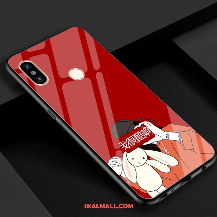 Xiaomi Redmi S2 Skal Enkel Mobil Telefon Kyla Härdat Glas Röd Billiga