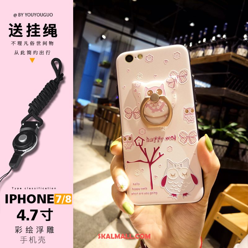 iPhone 7 Skal Katt Support Hängsmycken Rosa Silikon Rea