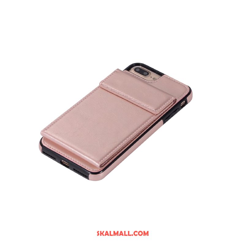 iPhone 8 Plus Skal Läderfodral Fallskydd Kort Mobil Telefon Kort Väska Billigt