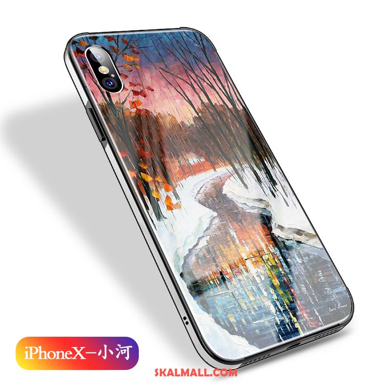 iPhone X Skal Metall Mobil Telefon Glas Trend Varumärke Fallskydd Fodral Online