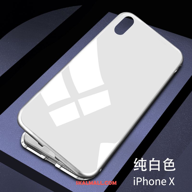 iPhone X Skal Net Red Mobil Telefon Metall Transparent Magnetic Billig