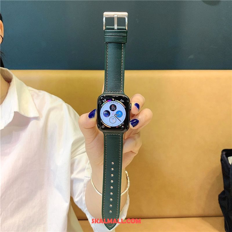 Apple Watch Series 5 Skal Läder Grön Silikon Fodral Till Salu