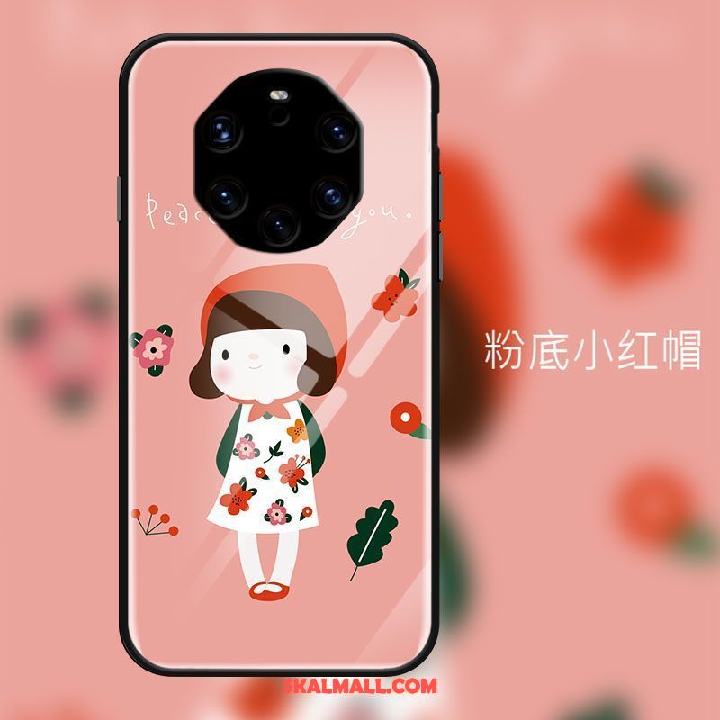 Huawei Mate 40 Rs Skal Röd Rosa Mobil Telefon Konst Tecknat Fodral Billiga