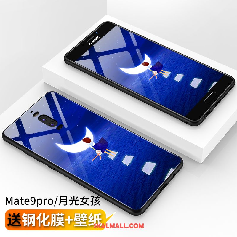 Huawei Mate 9 Pro Skal Glas Fallskydd Personlighet Net Red Blå Billig